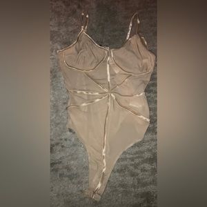 XL Mocha Colored see through BodySuit